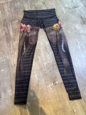 teeki Black elephant leggings with Floral Accents